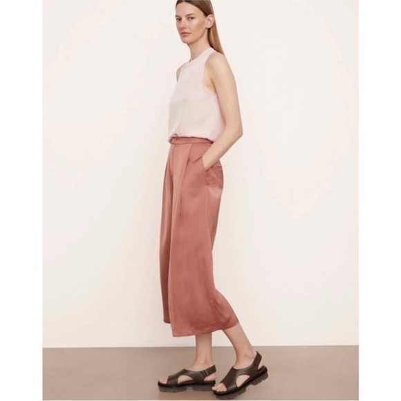 Vince Satin Pleated-Front Wide-Leg
Crop Pants - Picture 2 of 7